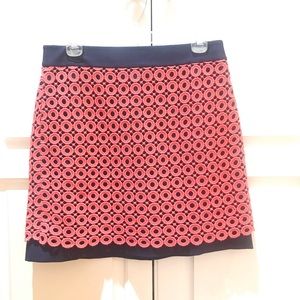 Loft Navy/coral Skirt
